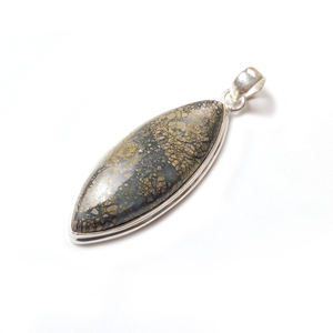 Colgante de Plata de Ley 925 personalizable para mujer, joyería hecha a mano con forma de marquesa con chapado en oro para compromiso - Product Image 3