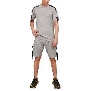 Conjunto de Verano Personalizado para Hombre, 2 Piezas, Manga Corta, Algodón y Poliéster, Estilo Urbano, Bordado, Transpirable y de Secado Rápido - Product Image 2