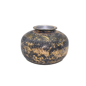 Florero martillado de hierro decorativo de metal, maceta de color marrón oscuro para decoración de jardín, hecho a mano a granel - Product Image 6