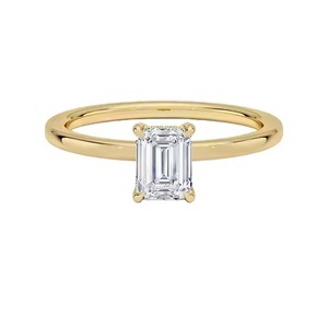10K Yellow Gold <b>Emerald</b> Cut Diamond Moissanite Wedding <b>Rings</b> Custom Design Moissanite Wedding <b>Rings</b> For Women - Product Image 6