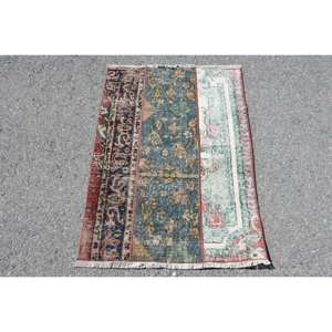 Vintage Beige 9x12 turc laine tapis grande surface Patchwork motif salon tapis Latex support pour couloir décorations - Product Image 1