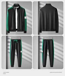 Athleisure-Ropa de gimnasio personalizable para hombre, conjunto deportivo de moda para correr, chaqueta de cuello alto con cremallera y Jogger recto para hombre - Product Image 5