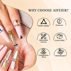 Collection de faux ongles ovales AIERFEI, 30 pièces chacune, couleur unie, gel souple, couverture complète, prêts à porter, vente en gros - Product Image 6