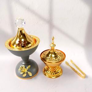 Juego de quemador de incienso indio ecológico árabe con flores de Metal de estilo moderno, decoración festiva para el hogar y el Hotel, Dubai Bakhoor - Product Image 2