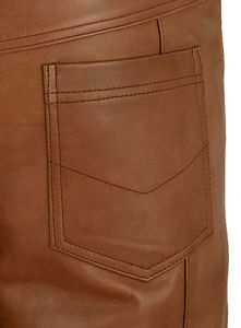 Pantalon élastique mince en cuir vert bleu marron pour homme Taille haute Respirant Durable Imperméable Grande taille Hiver Style décontracté pour - Product Image 5