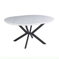 Table à manger en céramique extensible moderne personnalisée avec pieds en métal stables pour la salle à manger à domicile, l'hôtel ou le restaurant