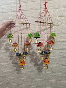 Rajasthani multicolore cloche ronde carillon éolien pour intérieur et extérieur tenture murale Patio jardin décor attrape-soleil décor cadeau d'anniversaire - Product Image 3