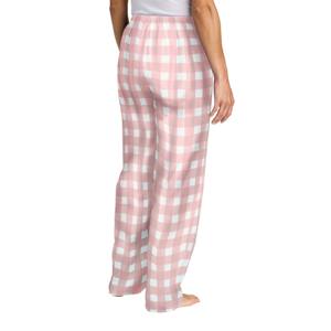 Pantalon de pyjama en flanelle rose clair pour femmes-Bas de nuit chaud avec taille élastique, idéal pour se prélasser rt - Product Image 3