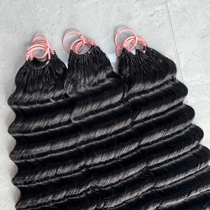 Extensions de cheveux naturels ondulés en crochet, cheveux humains, extensions de plumes, boucles souples et rebondissantes, légères - Product Image 2