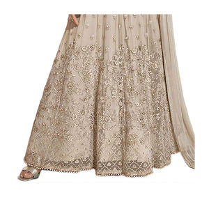 Elégante robe imprimée à manches longues Salwar Kameez pakistanaise avec Dupatta en soie pour adultes - Product Image 6