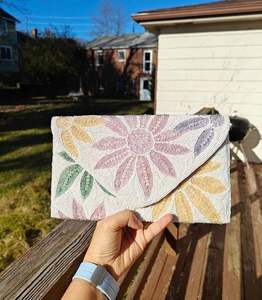 2024 fait à la main de luxe femmes Vintage mode brodé perlé pochette été plage-prêt doublure en cuir véritable pour les fêtes - Product Image 6