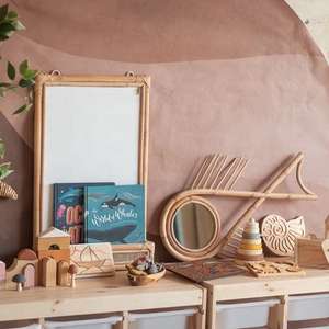 <b>Wall</b> decor <b>wall</b>-mounted hanging wicker <b>mirror</b> living room art unique style rattan <b>mirrors</b> 100% Hand Made From Vietnam - Product Image 1