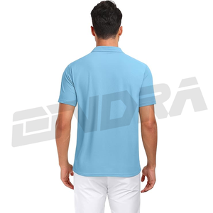 T-shirt polo bleu ciel pour hommes fabriqué avec un tissu de qualité supérieure, doux, respirant et élégant, parfait pour les vêtements de travail décontractés - Product Image 2