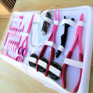 ความสามารถที่กำหนดเองร้านทำผมชุดเครื่องมือในสีชมพูร้อนกับหนังสีขาวกรณีพีวีซีรวมทั้ง4.5ถึง5มิลลิเมตรไมโครขวดลูกปัด - Product Image 6