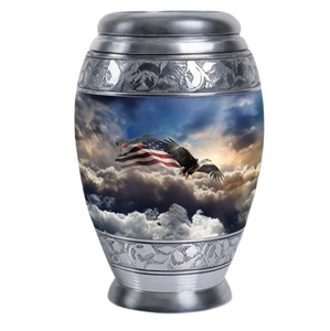 Urne funéraire en laiton/aluminium pour adultes, en forme de monarque, avec un beau motif de nature verte, pour les cendres humaines - Product Image 6