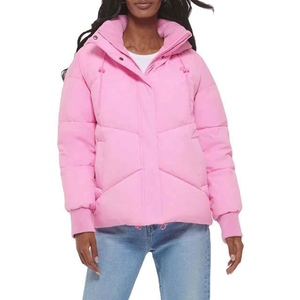 Custom Made Women Thick Puffer Jacket High Quality Full Zip Cotton Filling Long Length Breathable Waterproof Autumn Stand - Product Image 1