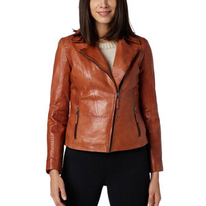 Chaqueta de cuero transpirable para invierno cálido para mujer, ropa informal, chaqueta de cuero para mujer, tendencia superior, bolsillos con cierre de cremallera - Product Image 1