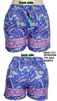 Nouvelle Collection : Jupes-shorts Florales Vintage Lavées, 70% Soie 30% Coton, Respirantes, Écologiques, Coupe Décontractée, Taille avec Logo, Idéales pour l'Été