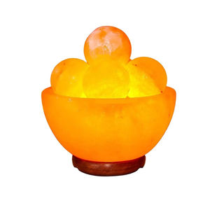 100% naturel pur rose de l'Himalaya sel feu bol lampe OEM cristal de roche lampe Pakistan fabriqué à la main vraie touche taille personnalisée vacances - Product Image 1