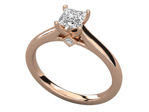 Anillo de Diamantes Personalizable de 14K, Oro, Corte Princesa D VVS, Diamante Cultivado en Laboratorio con Certificado IGI, Anillo de Compromiso, Promesa y Boda para Mujer - Product Image 6