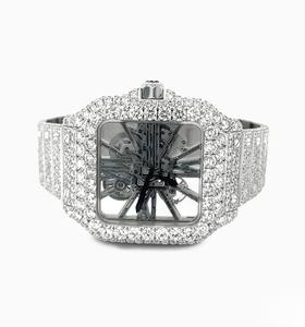 นาฬิกาอนาล็อกเครื่องประดับสเตนเลสสไตล์ฮิปฮอปนาฬิกาข้อมือเพชรอัตโนมัติผ่านการรับรองการออกแบบที่ดีที่สุดของ VVS Moissanite - Product Image 5