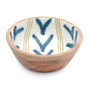 Nouvelle exportation de haute qualité autocollant émail imprimé manguier bois bol rond pour usage polyvalent table et ustensiles de cuisine décor à la maison - Product Image 6