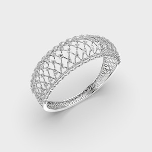 IGI Certified Pear & Round Diamond Lattice Designer <b>Bracelet</b> in <b>Solid</b> 925 Sterling <b>Silver</b> - Product Image 2
