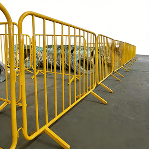 Panneau de barrière piétonne de sécurité en acier, barrière de contrôle des foules amovible avec revêtement en poudre, barrière de sécurité routière - Product Image 1