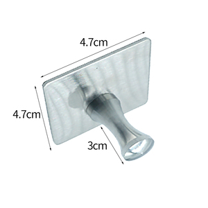 Gancho adhesivo plateado Placa cuadrada de alta resistencia Accesorio industrial Artículo para el hogar Montaje en <span class=keywords><strong>pared</strong></span> colgante Usos organizadores confiables - Product Image 5