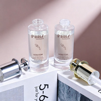 Botella de Vidrio Mate Transparente Premium con Bomba Dosificadora de 30 ml para Aceites Esenciales, Gotas para Ojos, Cuidado de la Piel y Cosméticos