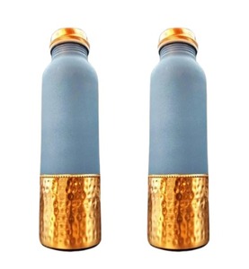 Factory Outlet <b>Sale</b> Cheap Price Velvet touch Half Hammered copper bottle 650ML, Experience elegance with every sip Copper Bottle - Product Image 1
