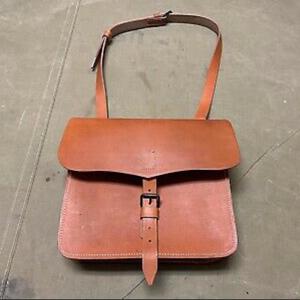 This is a Civil W era artillery gunner s <b>haversack</b> made of heavy light brown vegetable tanned leather Bag - Product Image 4
