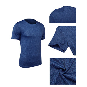 Camiseta Deportiva Moderna 2026 para Hombre, Color Azul Sólido, Manga Corta, Cuello Redondo, Tejido de Punto, Corte Regular, Transpirable, Estilo Casual - Product Image 5