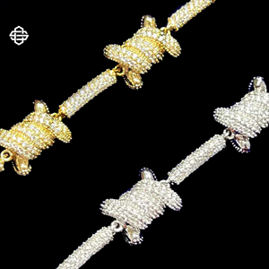 Pulsera de Eslabones Ovalados con Diamantes de Imitación Estilo Hiphop, Aleación Chapada en Oro de Lujo, Estilo Iced, Joyería Certificada IGI para Hombres y Mujeres, Ropa de Calle para Fiestas - Product Image 3