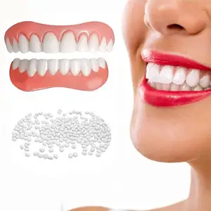 Silicone nhân tạo răng niềng răng răng làm trắng nhãn dán Nụ cười hàm răng giả niềng răng