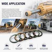 Joint d'étanchéité JPT2 à faible friction en PTFE et bronze, double joint torique, grattoir à double lèvre pour tige, résistant à l'usure, pour cylindre hydraulique, joint anti-poussière
