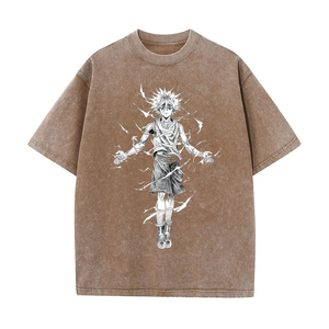 T-shirt vintage imprimé graphique personnalisé délavé à l'acide T-shirt surdimensionné Streetwear 100% coton pour hommes - Product Image 5