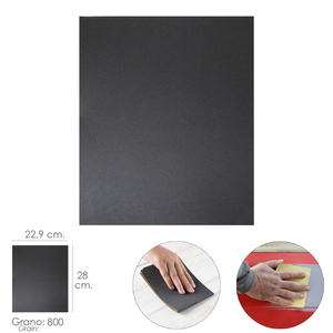 Carta Abrasiva ad Acqua Grana 800, 1 Foglio 28x22,9 cm. - Product Image 1