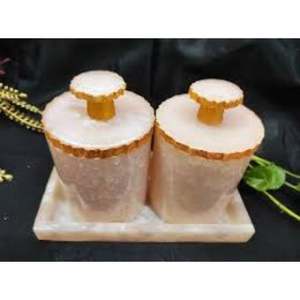 Juego de 2 tarros de fruta seca de diseño antiguo de resina hecha a mano con calidad adicional para almacenamiento de alimentos Material metálico a buen precio - Product Image 5