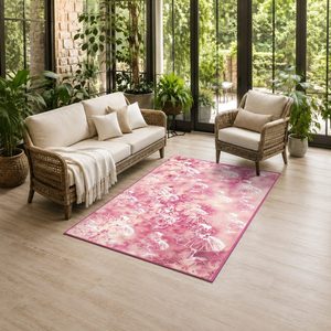 Tapis RUGS DEPOT LXDP-0059 – Tapis ethnique multicolore neutre Kilim imprimé numériquement, lavable en machine, en chenille, antidérapant – Vente en gros - Product Image 6