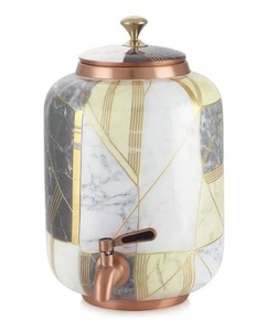 Artículo Más Vendido en 2025, Matka de Cobre Esmaltado Heritage de 5 Litros, Jarra de Agua de Cobre Antigua con Esmalte, Olla de Cobre Esmaltada Clásica - Product Image 1