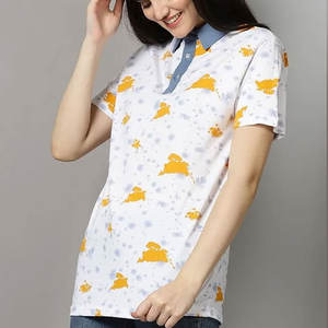 Gran oferta de camiseta Polo para mujer, algodón de alta calidad, diseño de secado rápido y transpirable, estampado personalizable para ropa de verano - Product Image 4