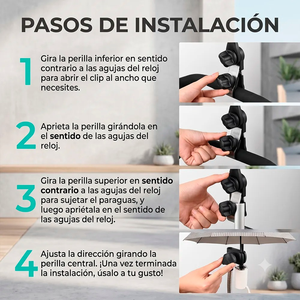 EMONITA HOG.359 Portable Adjustable Tablet Clamp <b>Stand</b> with 360 Degree Rotation Telescopic Metal Clip Mount for Monitor - Product Image 3