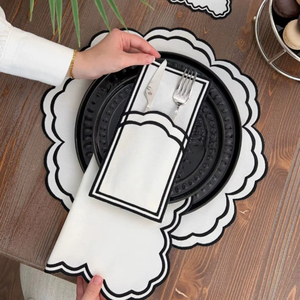 Serviette en lin brodée islamique du Ramadan, style japonais, couleur personnalisée, logo, imperméable, anti-taches, broderie dorée - Product Image 1