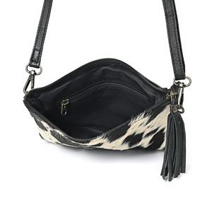 Bolso Bandolera Pequeño de Cuero de Ante Vacuno Vintage con Borlas Estilo Western - Product Image 5