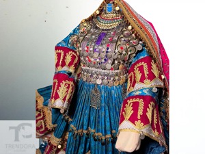 Vestido Tradicional Pakistaní Vintage para Pareja, Ropa Étnica Cultural Hecha a Mano para Bodas, Chaleco, Largo hasta el Suelo, Manga Larga, Floral - Product Image 6