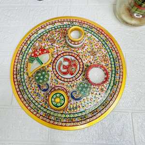 Plaque de navire de guerre en marbre naturel poli de haute qualité, design floral pour la maison, hôtel, produit d'artisanat décoratif en pierre - Product Image 1