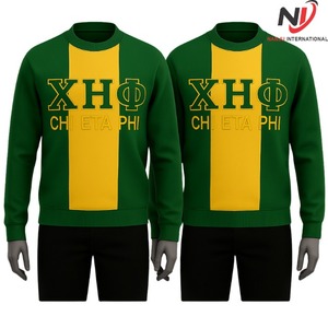 Top tendance femmes Chi Eta Phi deux tons épais et chaud brossé dos coton polaire 360 GSM sororité à manches longues sweats - Product Image 2