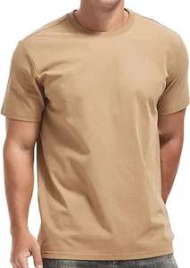 Camiseta de Verano 2026 para Hombre, 100% Algodón, Corte Musculoso, Cuello Redondo, Color Sólido Básico, Logotipo Personalizado, OEM, Venta al por Mayor, Corte Ajustado - Product Image 2