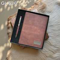 Cuaderno de Bambú con Logotipo Personalizado, Cuaderno Ecológico de Madera A5 con Bolígrafo de Madera, Juego de Regalo Empresarial de Cuero con Bolígrafo